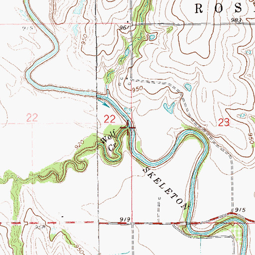 Topographic Map of Wolf Creek, OK