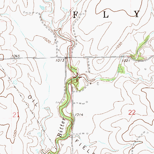 Topographic Map of Wolf Creek, OK