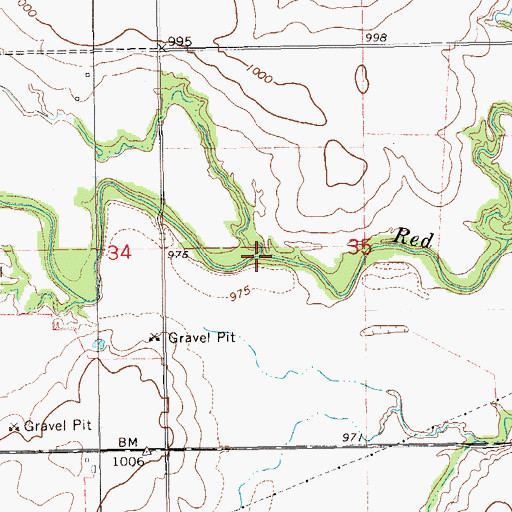 Topographic Map of Wolf Creek, OK