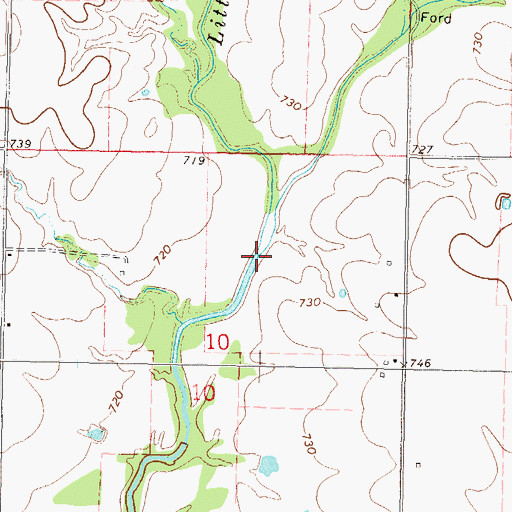 Topographic Map of Wolf Creek, OK
