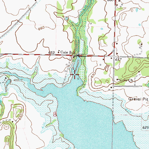 Topographic Map of Wolf Creek, OK