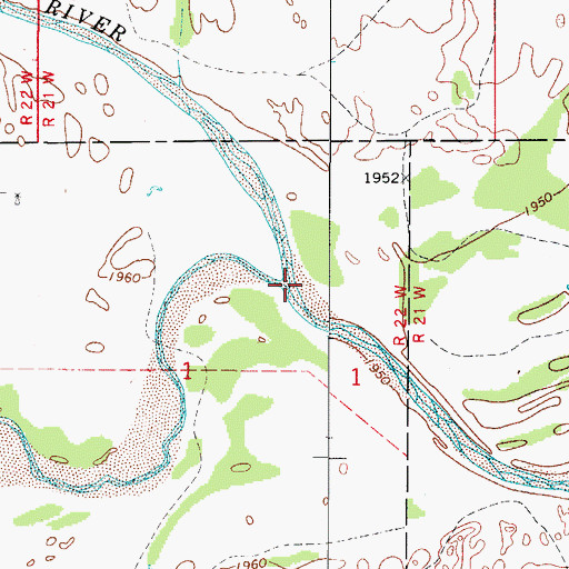 Topographic Map of Wolf Creek, OK