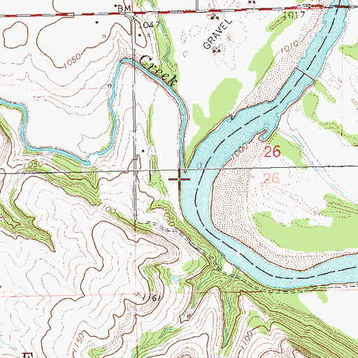 Topographic Map of Wolf Creek, OK