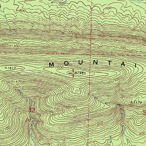 Topographic Map of Wolf Mountain, OK