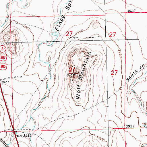 Topographic Map of Wolf Mountain, OK
