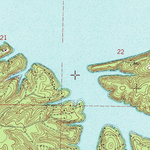 Topographic Map of Woodward Hollow, OK