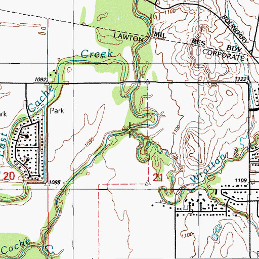 Topographic Map of Wrattan Creek, OK