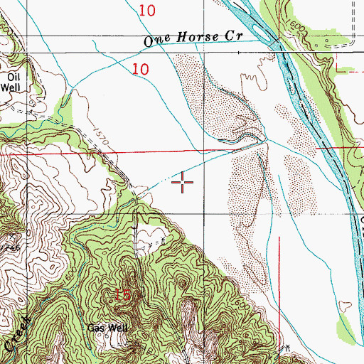 Topographic Map of Yellow Bull Creek, OK