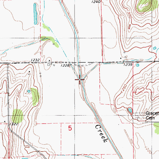 Topographic Map of Yellow Creek, OK