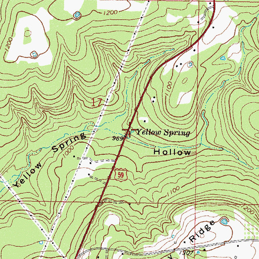 Topographic Map of Yellow Spring, OK