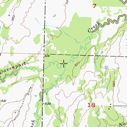 Topographic Map of Yerby Branch, OK