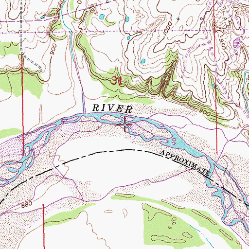 Topographic Map of Young Creek, OK