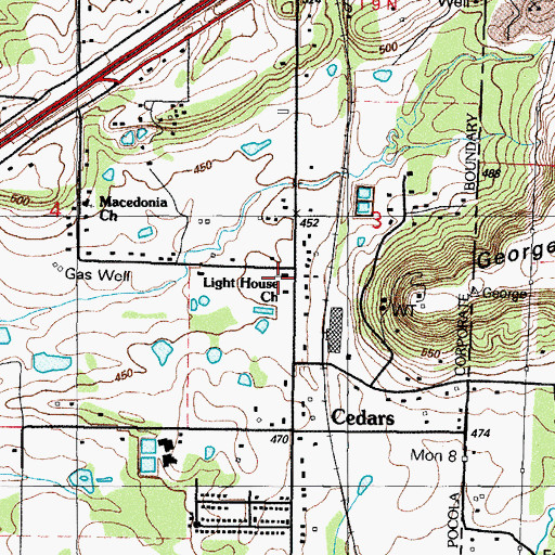 Topographic Map of Light House Church, OK