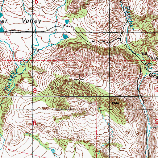 Topographic Map of Wichita Mountains Wildlife Refuge, OK