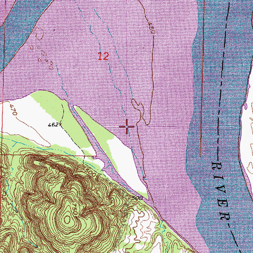 Topographic Map of Sequoyah National Wildlife Refuge, OK