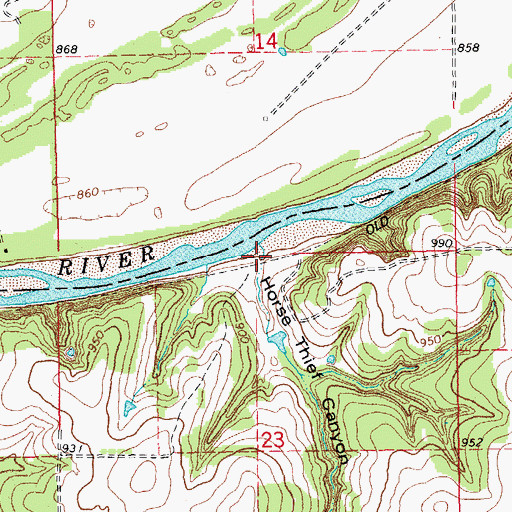 Topographic Map of Horse Thief Canyon, OK