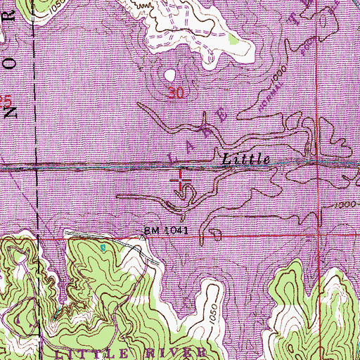 Topographic Map of Lake Thunderbird, OK