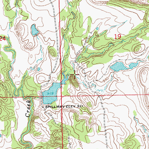 Topographic Map of Redoak Hollow, OK
