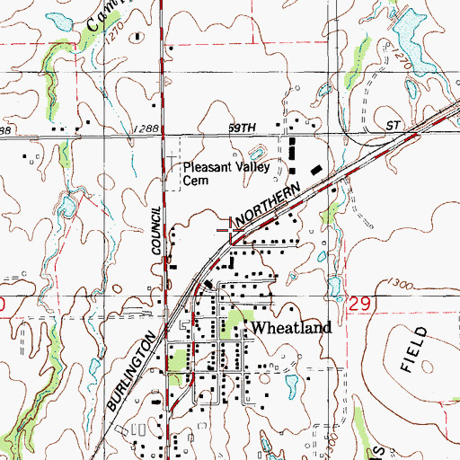 Topographic Map of Lecox, OK