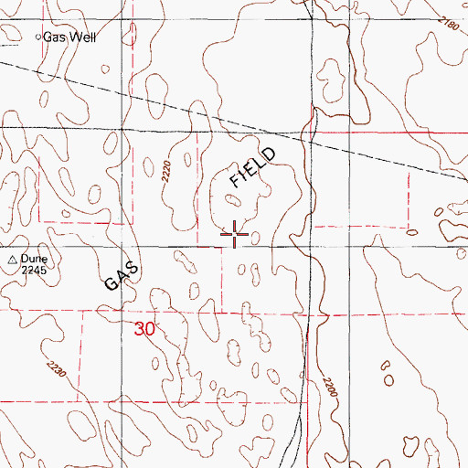 Topographic Map of Sweetwater West Gas Field, OK