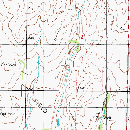 Topographic Map of Sweetwater NW Gas Field, OK