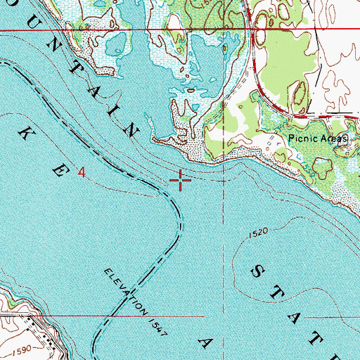 Topographic Map of Altus-Lugert State Wildlife Management Area, OK