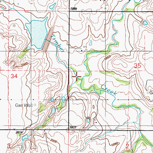 Topographic Map of East Timber Creek, OK