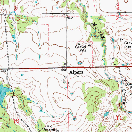 Topographic Map of Alpers, OK