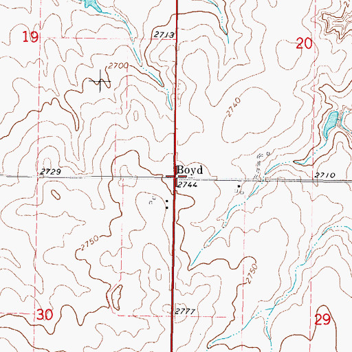 Topographic Map of Boyd, OK