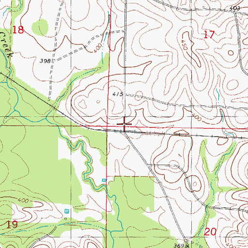 Topographic Map of Buck Creek Landing, OK