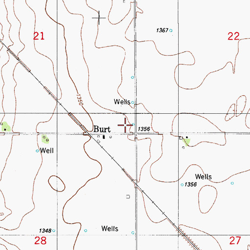 Topographic Map of Burt, OK