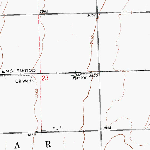 Topographic Map of Burton, OK