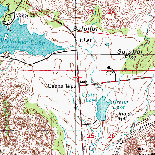 Topographic Map of Cache Wye, OK