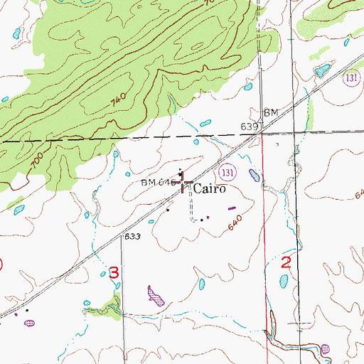 Topographic Map of Cairo, OK