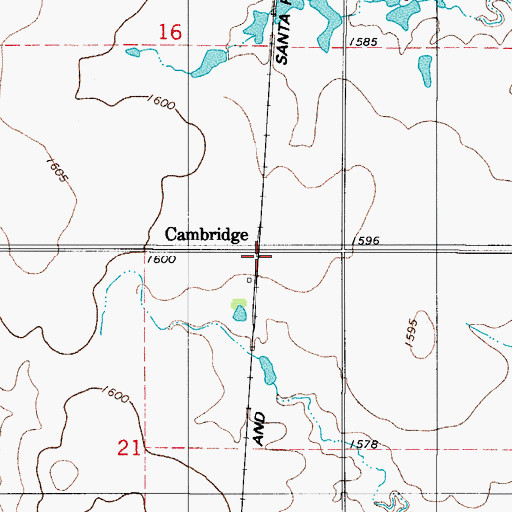 Topographic Map of Cambridge, OK