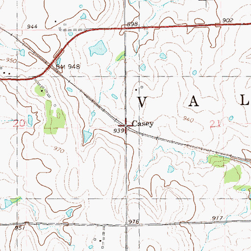 Topographic Map of Casey, OK
