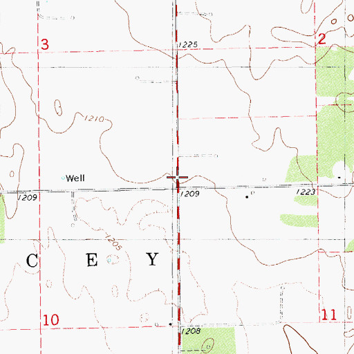 Topographic Map of Cato, OK