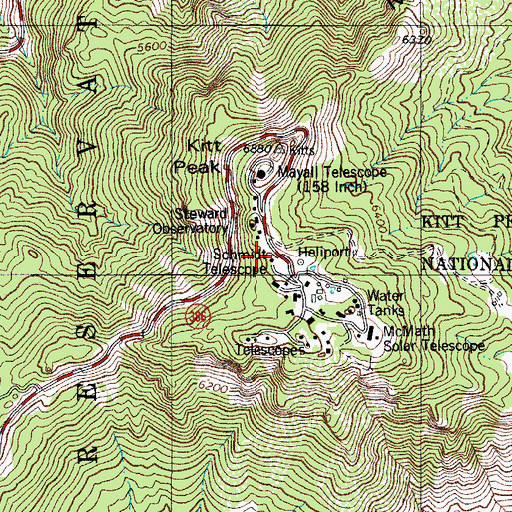 Topographic Map of Schmidt Telescope, AZ