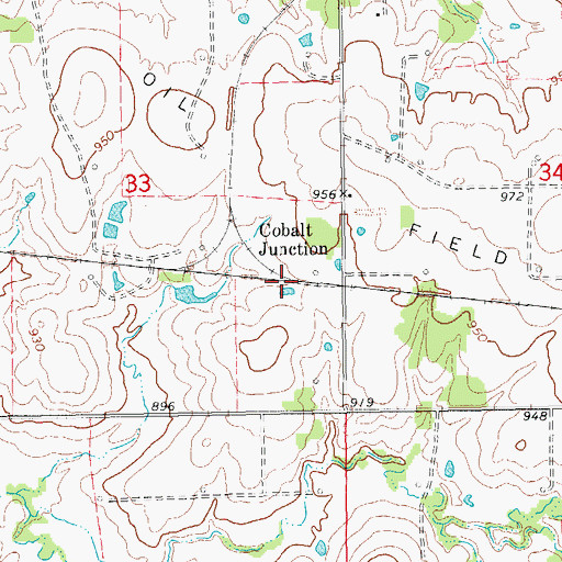 Topographic Map of Cobalt Junction, OK