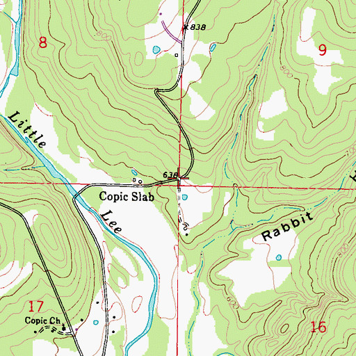 Topographic Map of Copic Slab, OK