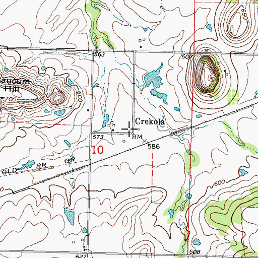 Topographic Map of Crekola, OK