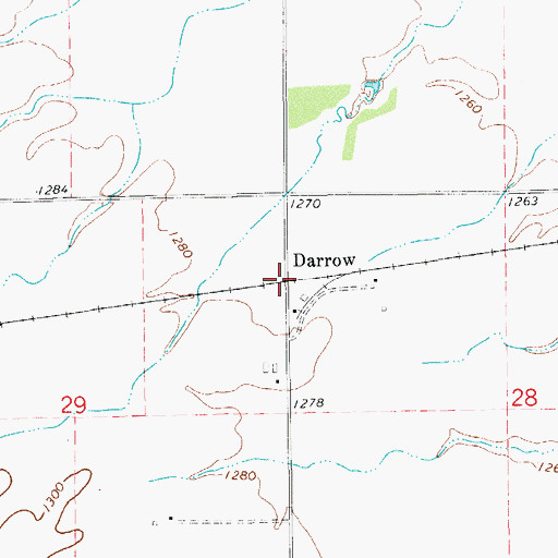Topographic Map of Darrow, OK