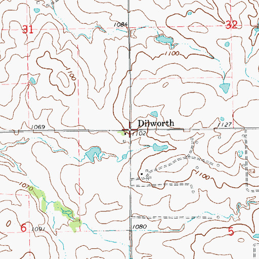 Topographic Map of Dilworth, OK