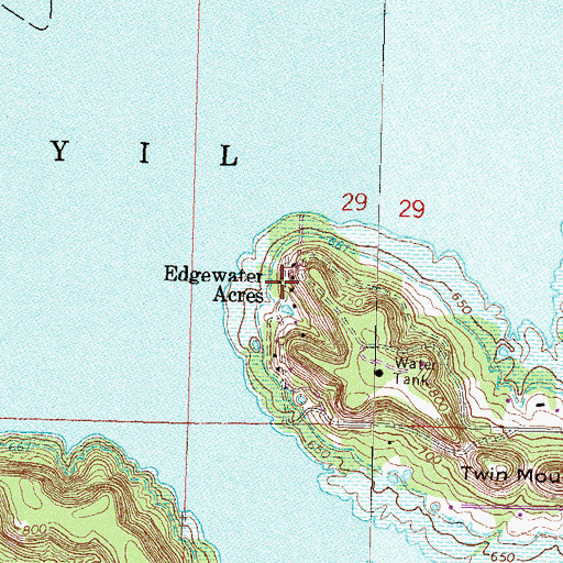Topographic Map of Edgewater Acres, OK