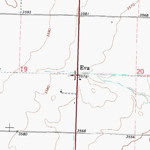 Topographic Map of Eva, OK