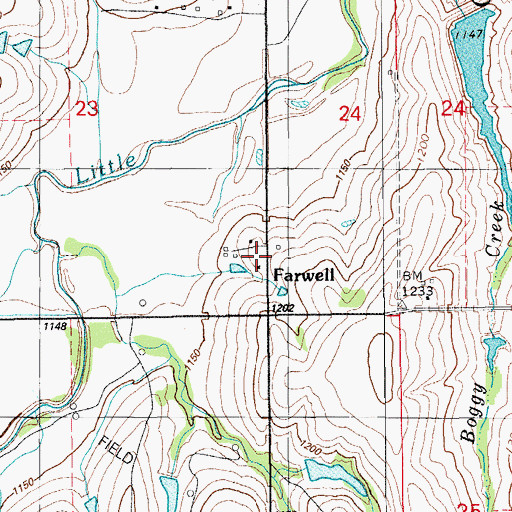 Topographic Map of Farwell, OK