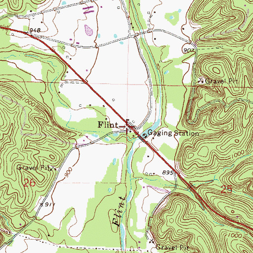 Topographic Map of Flint, OK