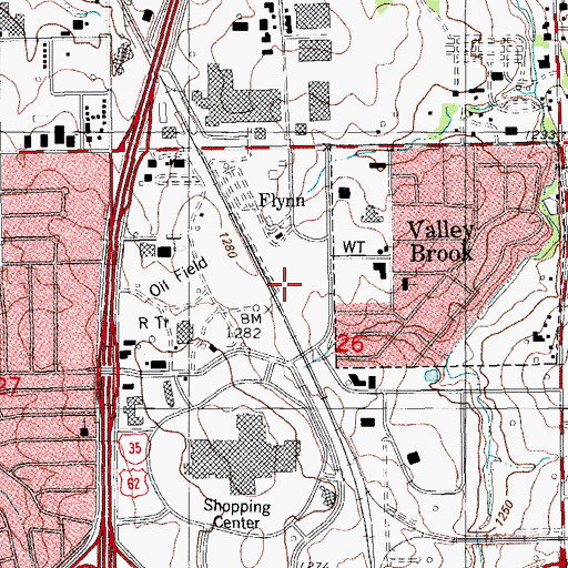 Topographic Map of Flynn, OK