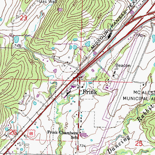 Topographic Map of Frink, OK