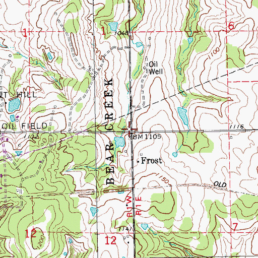 Topographic Map of Frost, OK
